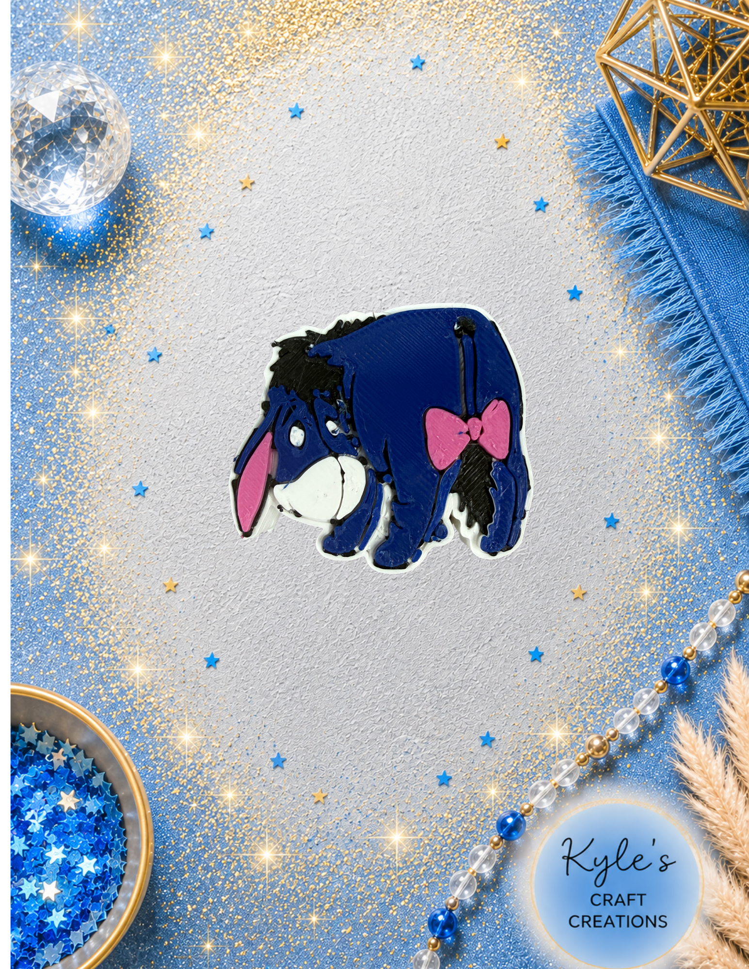 Blue Donkey Straw Topper