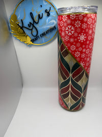 Red and white Snowflake 30oz