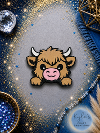 Highland Cow Straw Topper