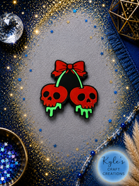 Cherry Skulls Straw Topper