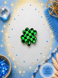 Checkered 4 leaf clover Straw Topper