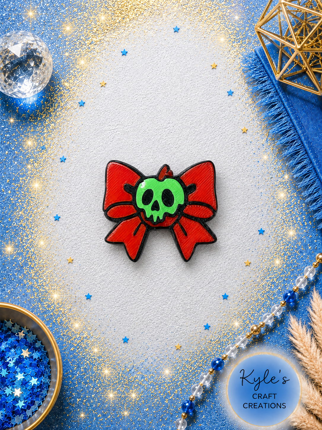 Poison Apple Bow Straw Topper