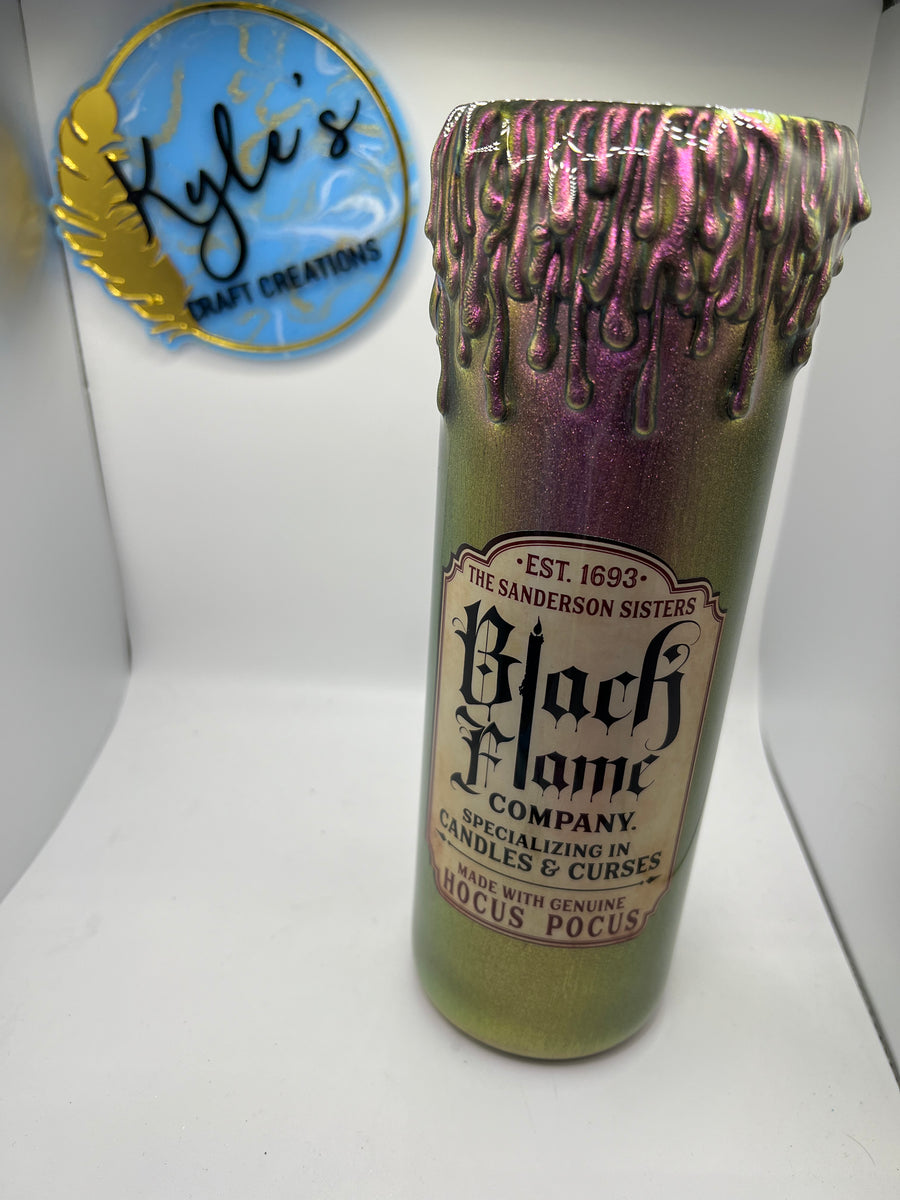 Pink- Black Flame Candle 30oz