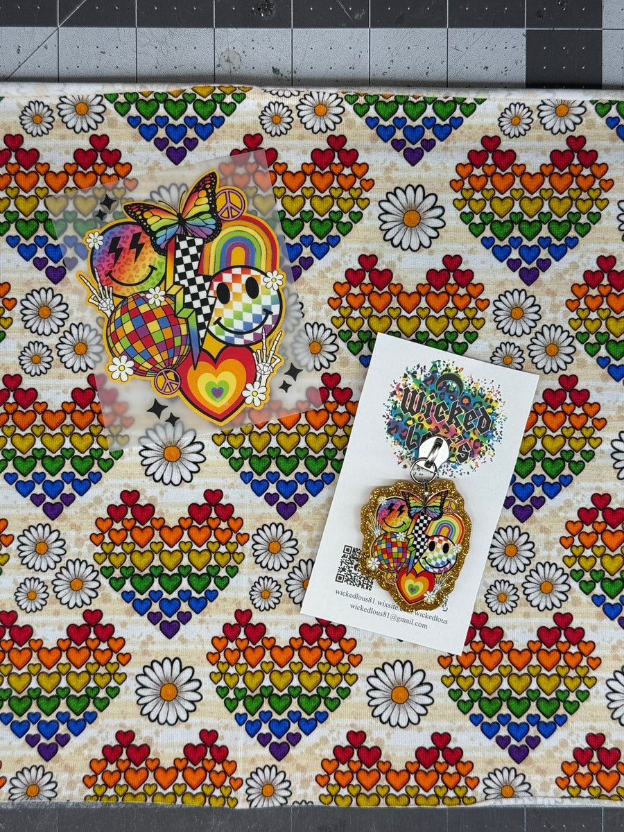 Rainbow Hearts Zipper Tumbler(Any size cup you want)