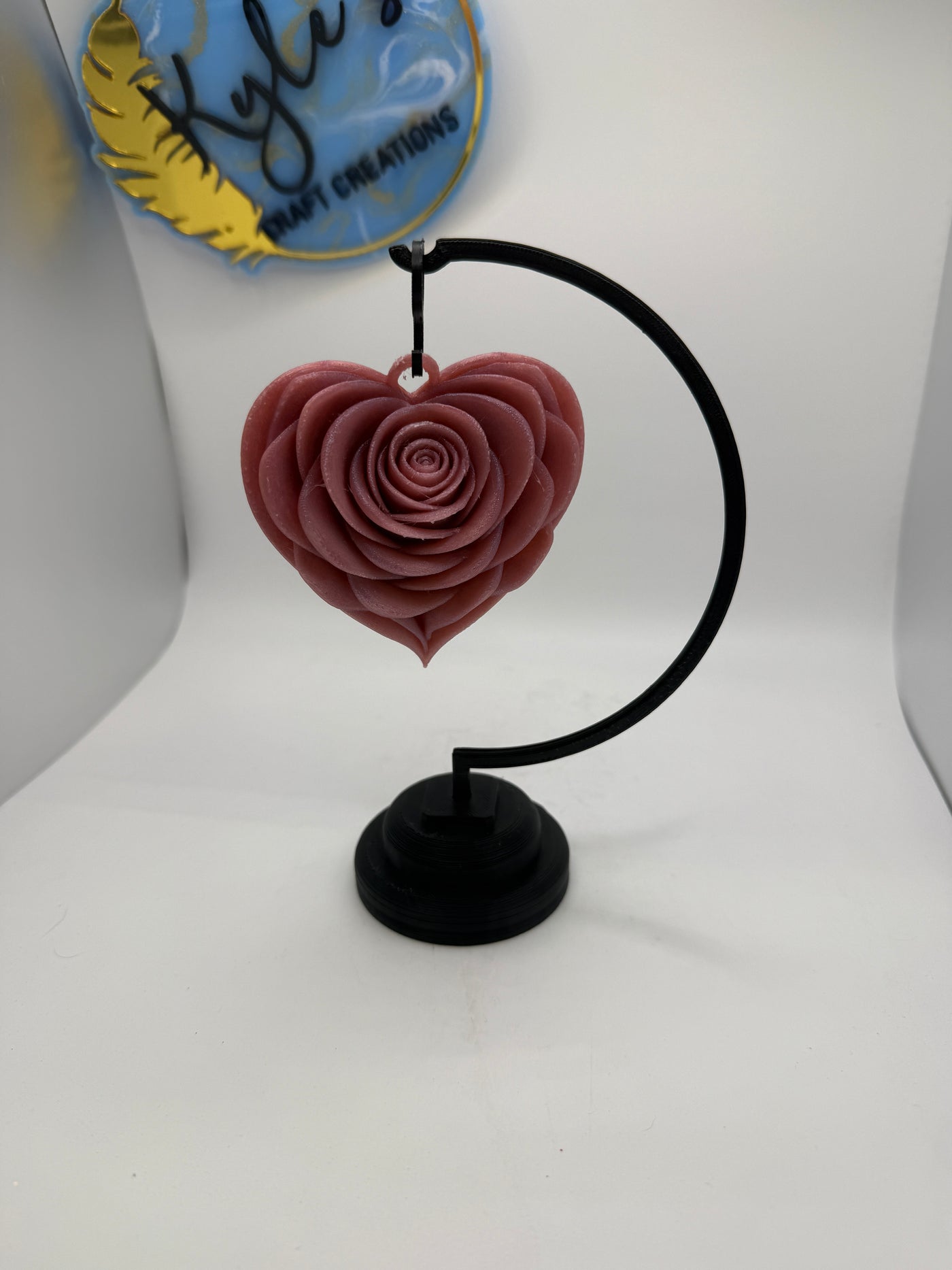 Hanging Rose Heart with Stand