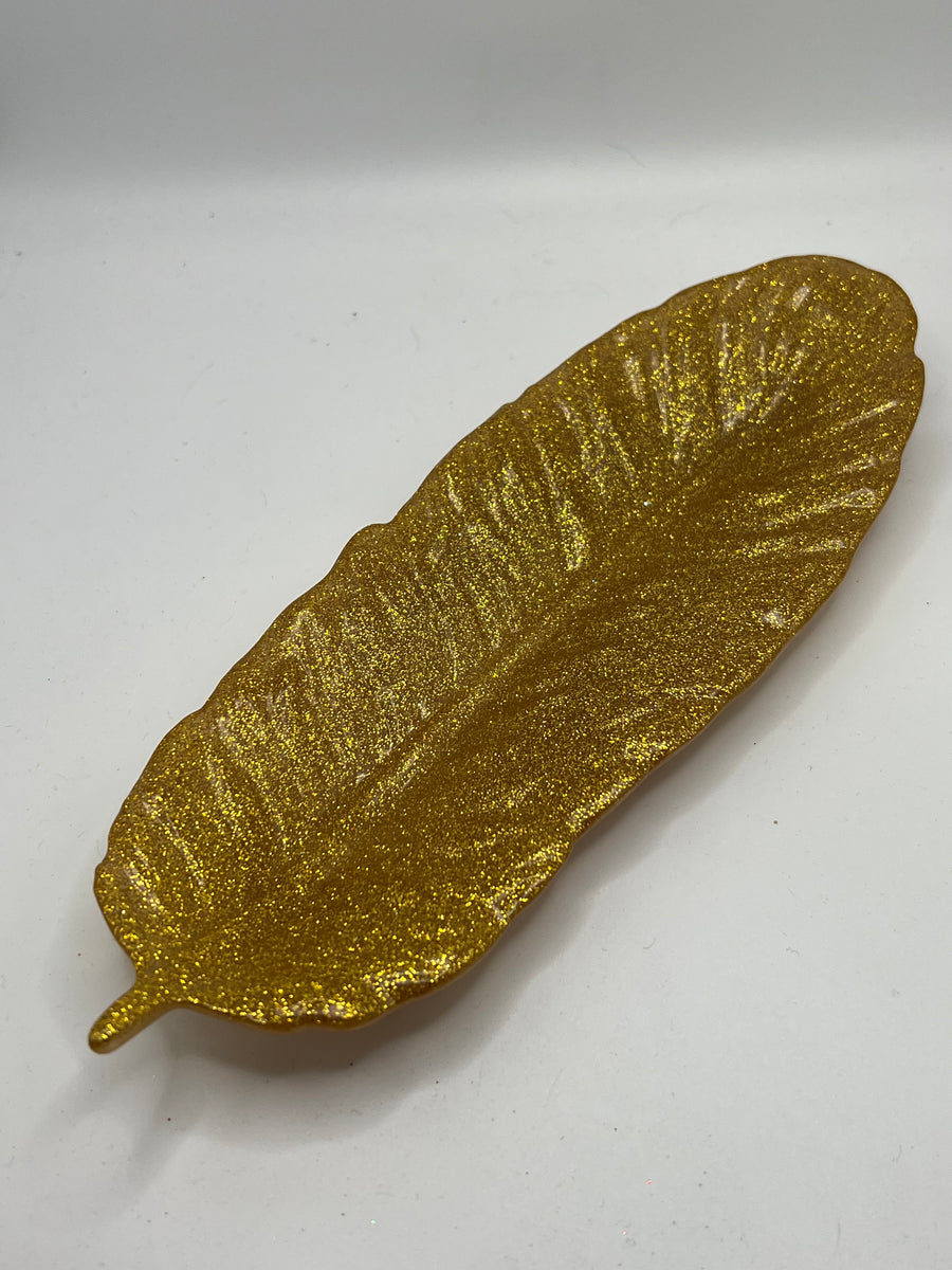 Gold Feather Tray