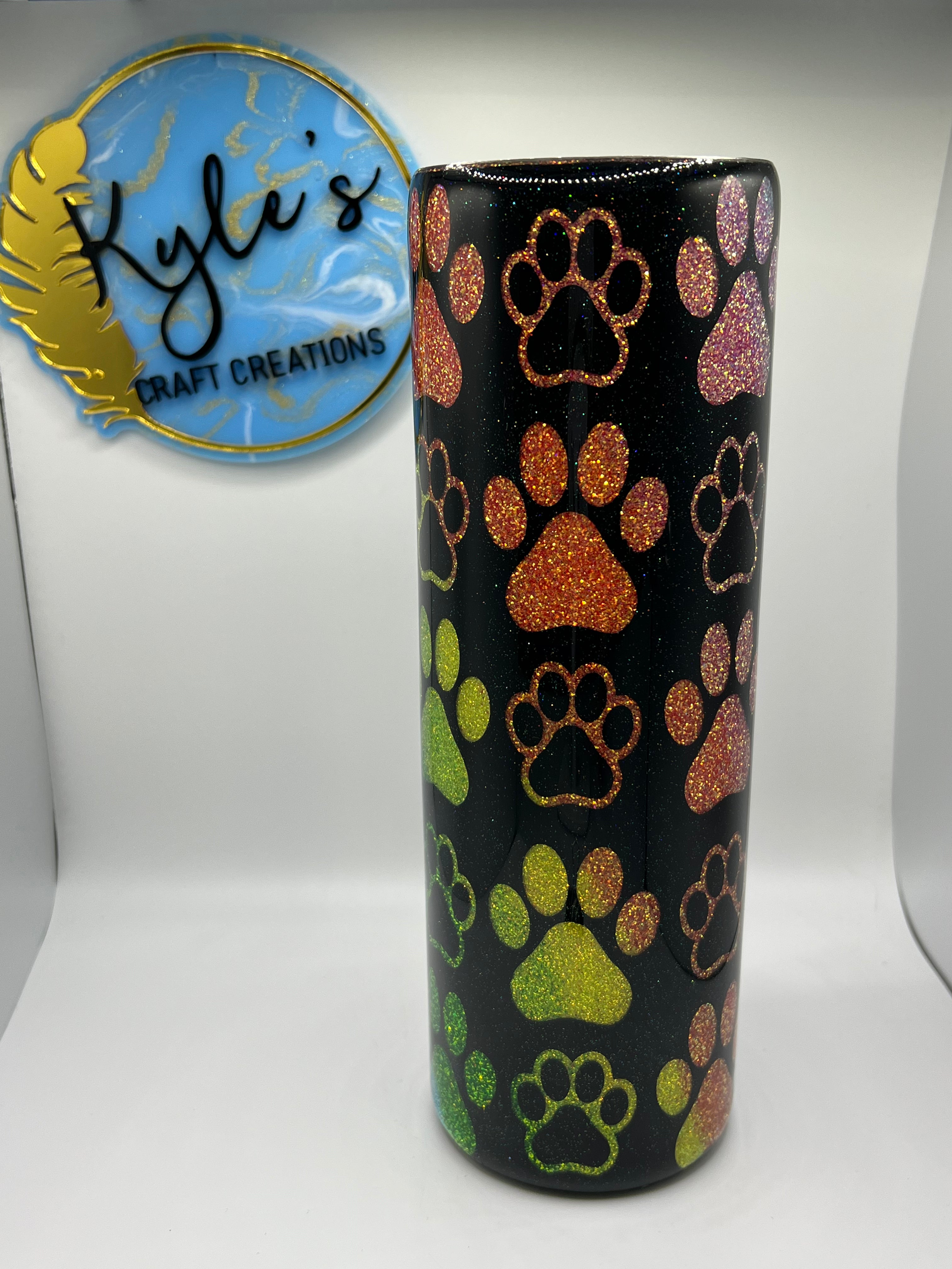 Cincinnati Bengals Simple Straight Skinny Glitter Tumbler - Cruel Ball