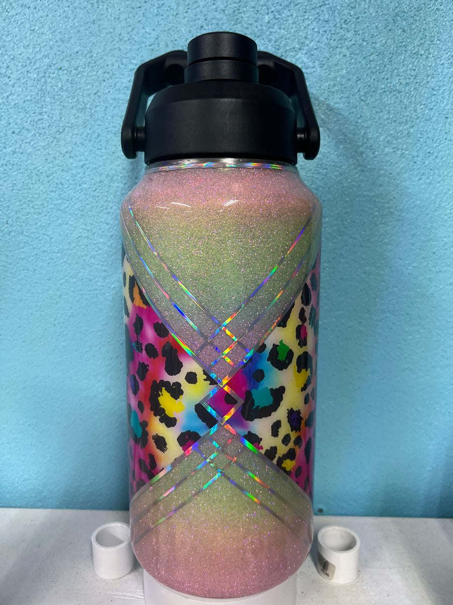 Softball LIFE Tie-Dye Cheetah Print Hydro Water Bottle